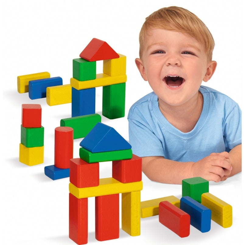 Jogo Educativo SIMBA Balde com 50 Blocos de Madeira > 1 ano idade