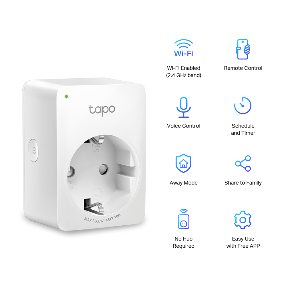 TP-LINK Tapo P100 Smart-Stecker Fixo / Smart Plug Inteligente / Branco / 1-Pack