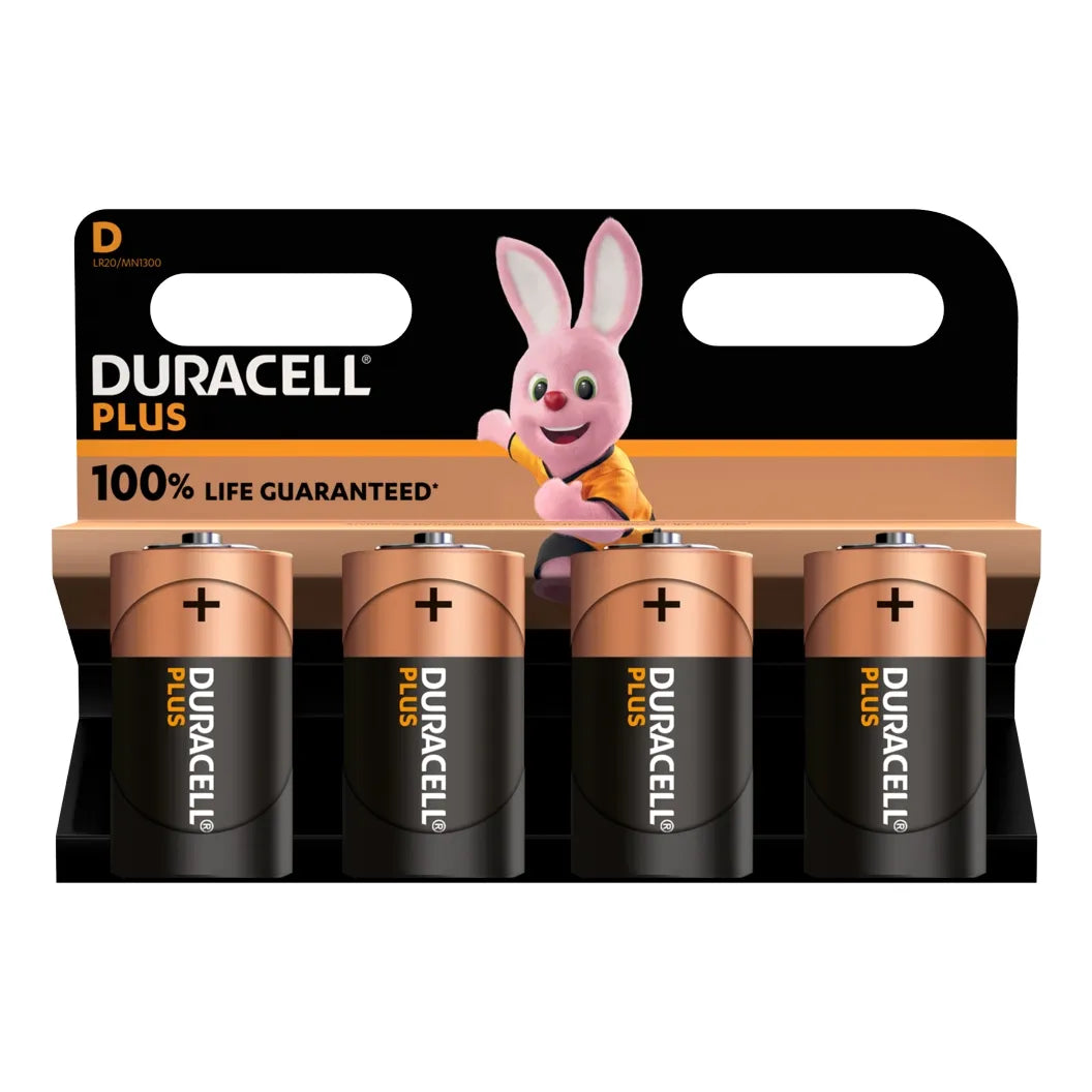 Pilhas Alcalinas DURACELL Plus D Cell 1.5 V Lr20 Mn1300 Blister de 4 uni.