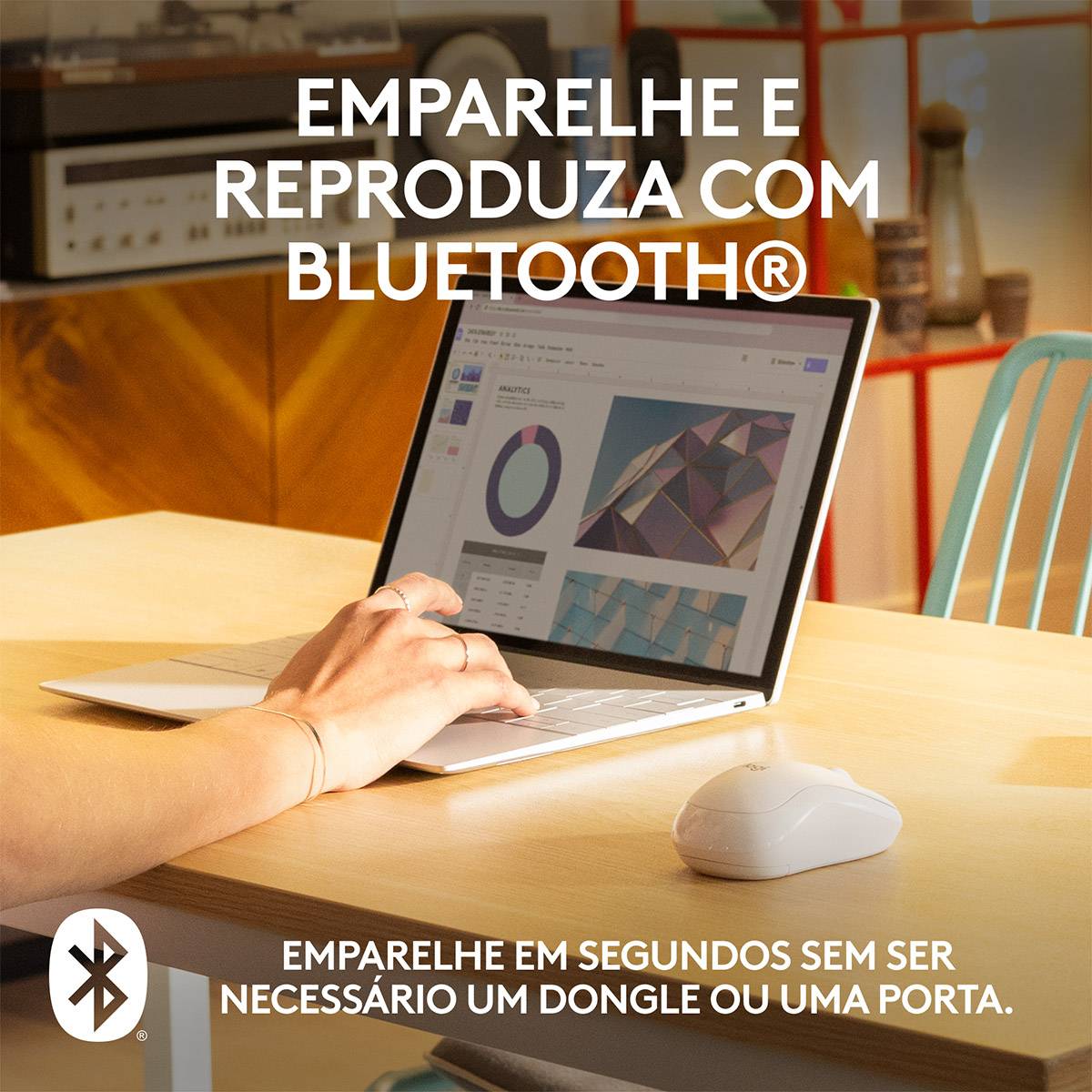 Rato Óptico Logitech M240 Silent Bluetooth 4000DPI Branco
