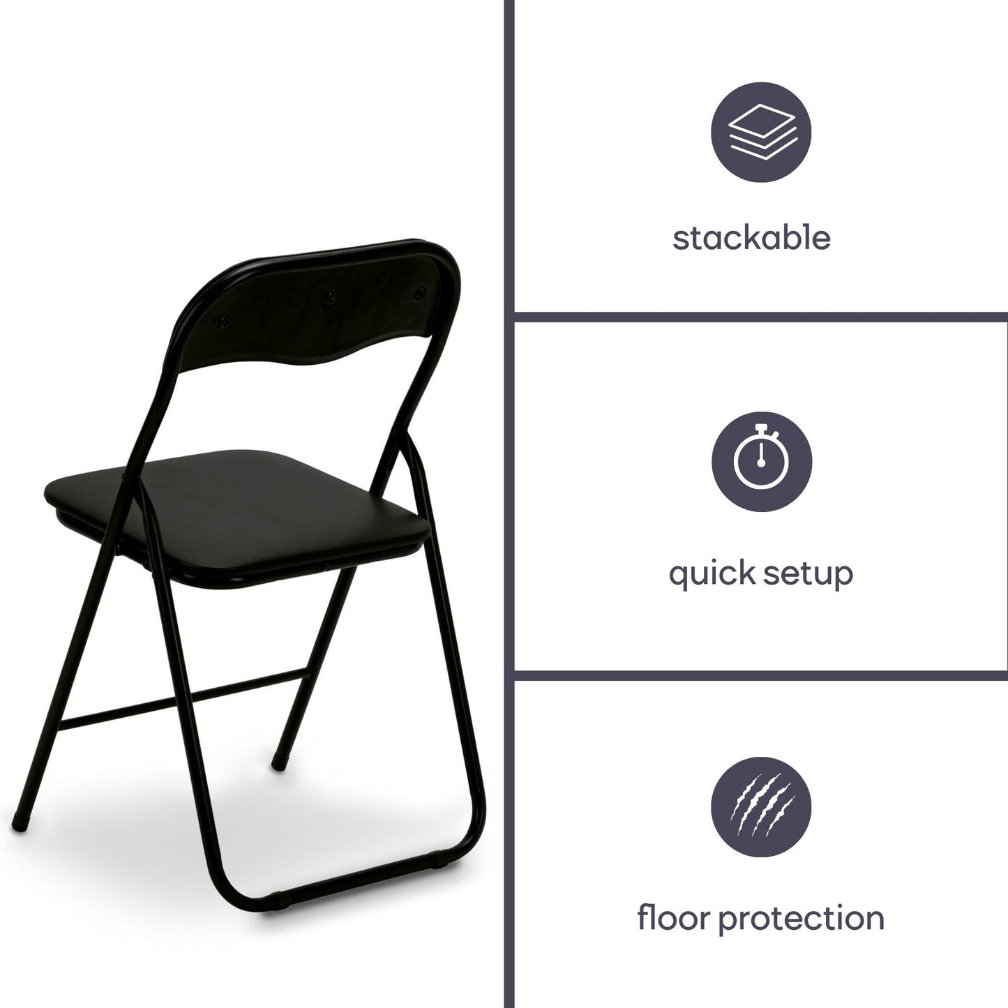 Cadeira de Dobrar Velleman Preta FP168B