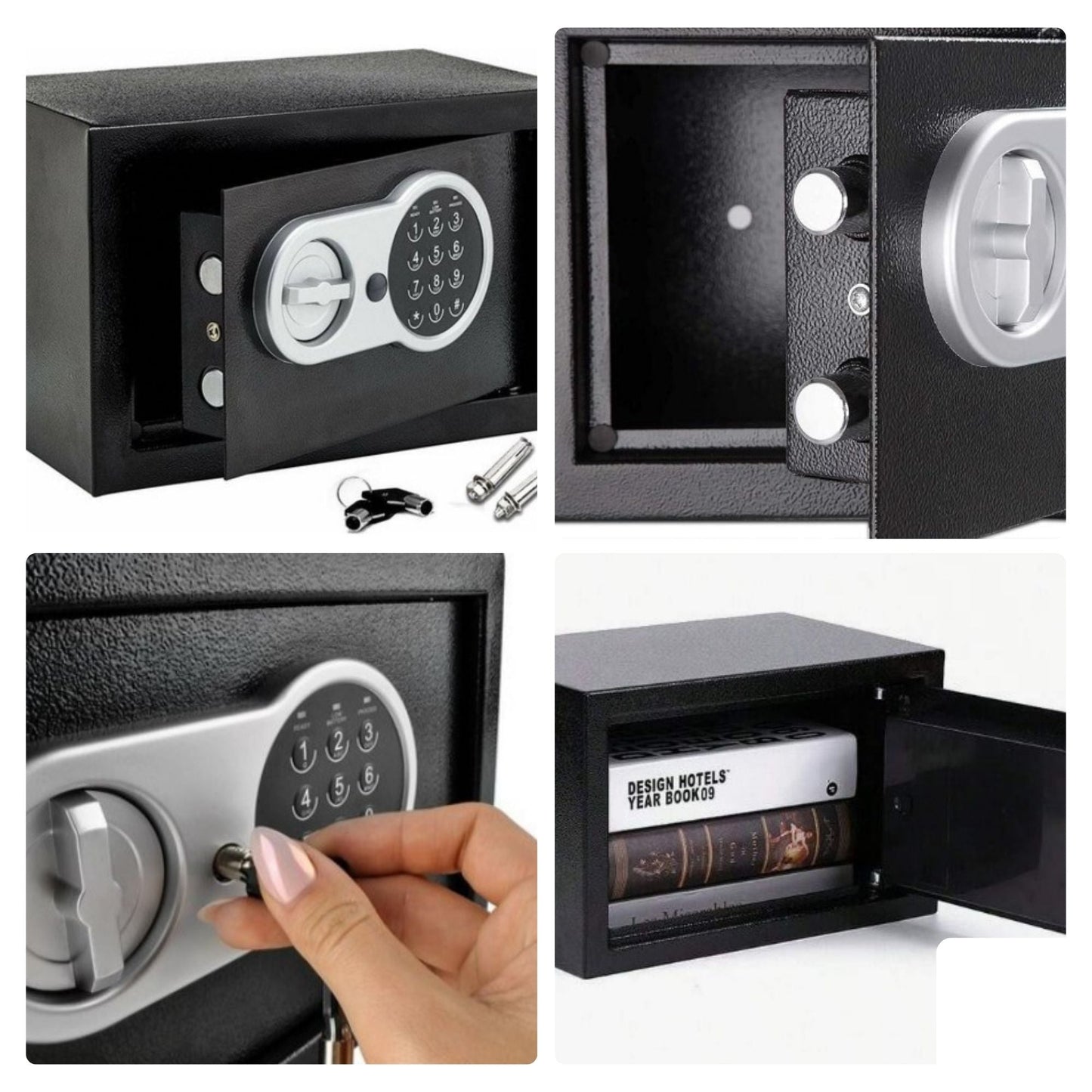 Cofre Eletrónico Aço 20 x 31 x 20cm Perel