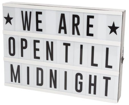 Caixa de Iluminação c/ Letras e Luz LED + Carregador USB 30x22x4,3cm Perel