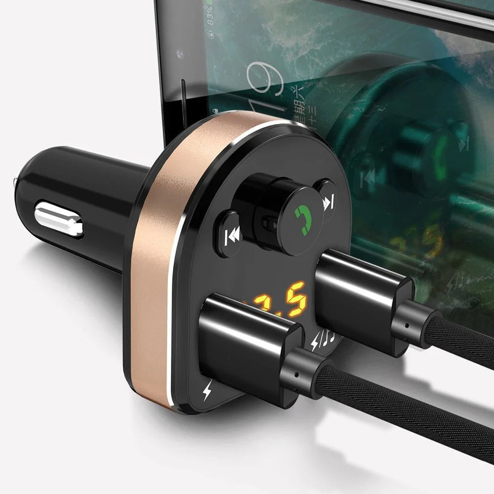 Transmissor FM Bluetooth e Carregador de Isqueiro DUDAO 3.1A 2x USB / R2Pro / Preto