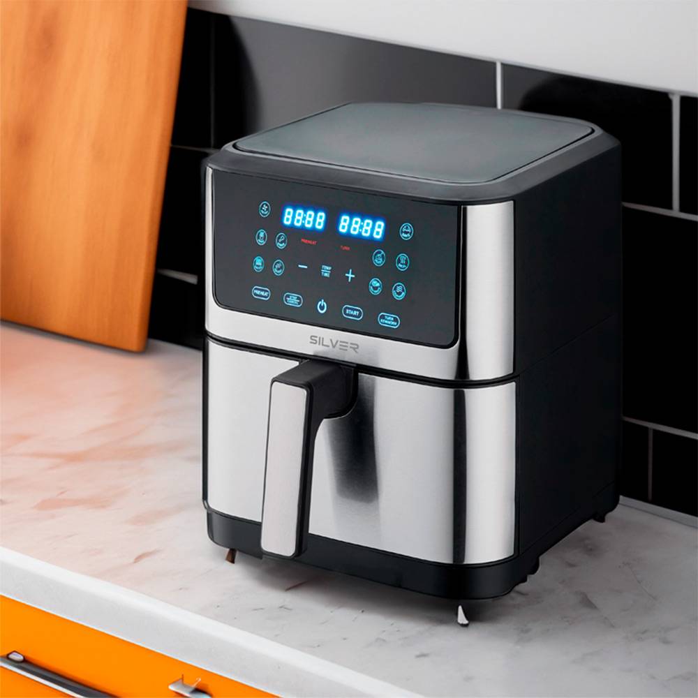 Fritadeira Air Fryer (Sem Óleo) Silver Atenas IP810D 8L 1800W Preta/Cinzenta