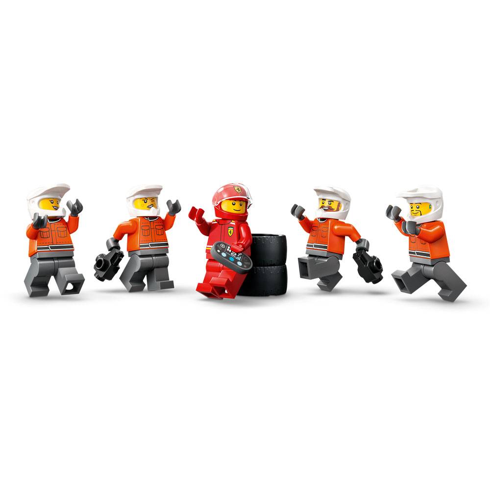 LEGO City: Boxe de F1® e Equipa da Boxe com Carro da Ferrari | Idades 6+ | 322 Peças | Item 60443