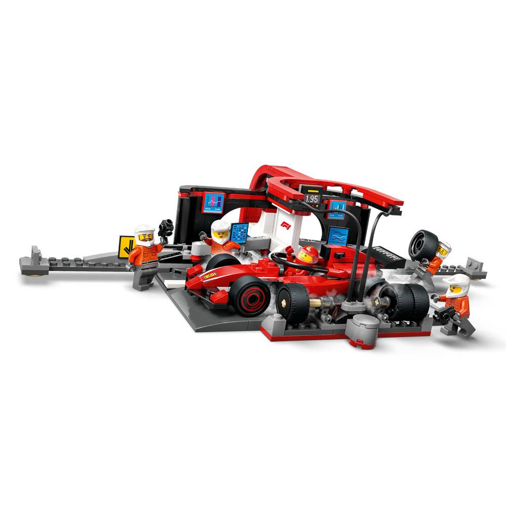 LEGO City: Boxe de F1® e Equipa da Boxe com Carro da Ferrari | Idades 6+ | 322 Peças | Item 60443