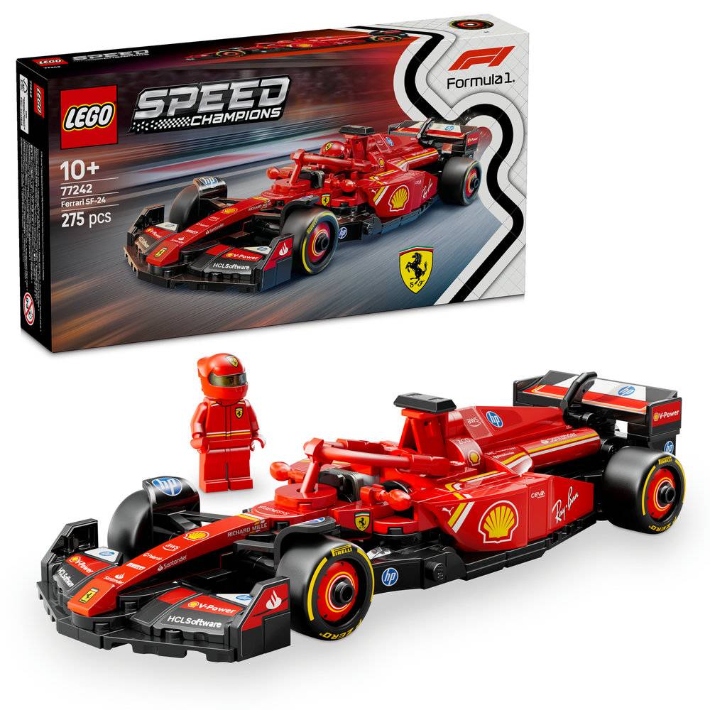 LEGO Speed Champions: Carro de Corrida Ferrari SF-24 F1® | Idades 10+ | 275 Peças | Item 77242