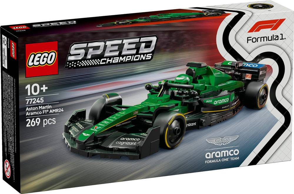 LEGO Speed Champions: Carro de Corrida Aston Martin Aramco F1® AMR24 | Idades 10+ | 269 Peças | Item 77245