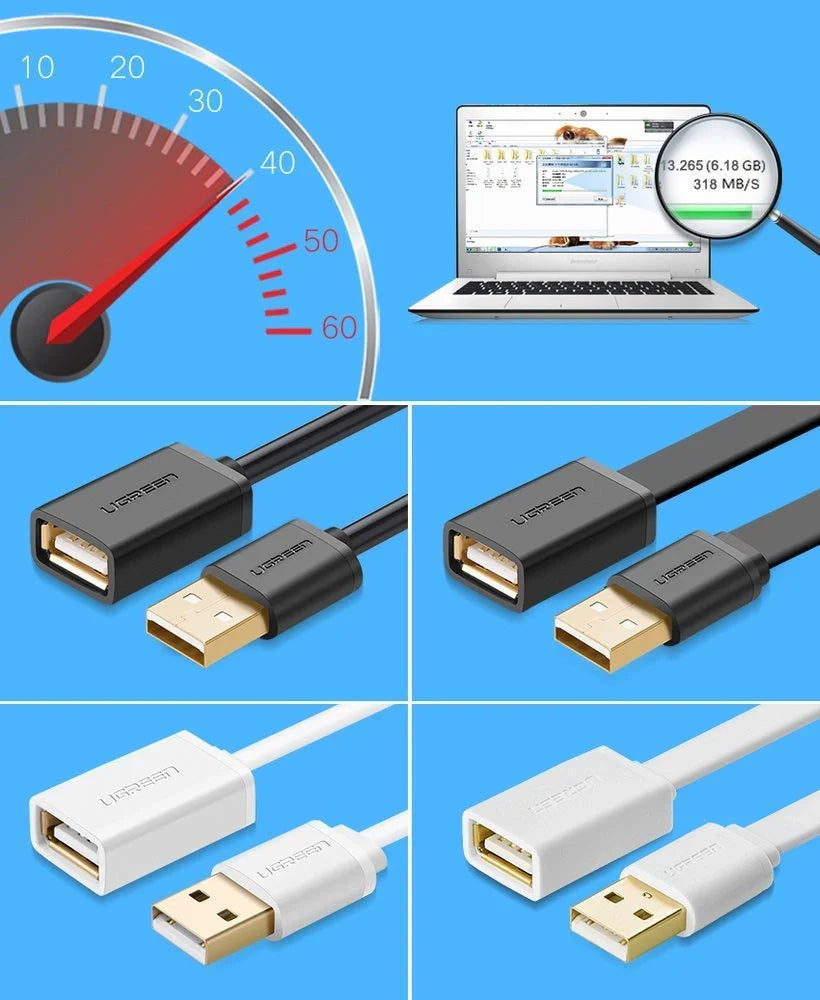 Cabo de Extensão USB-A Fêmea para USB-A Macho 2m Ugreen 10316
