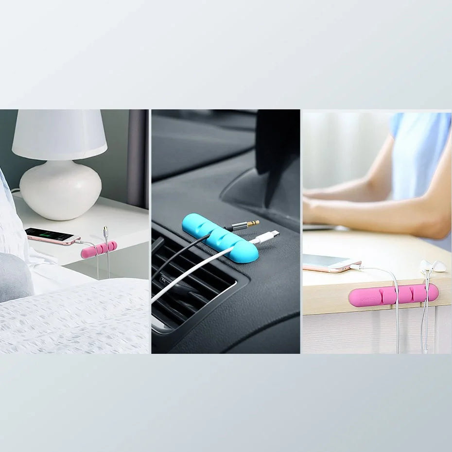 Ugreen 30762 Organizer Auto-Adesivo para 4 Cabos - Preto / 2 Peças