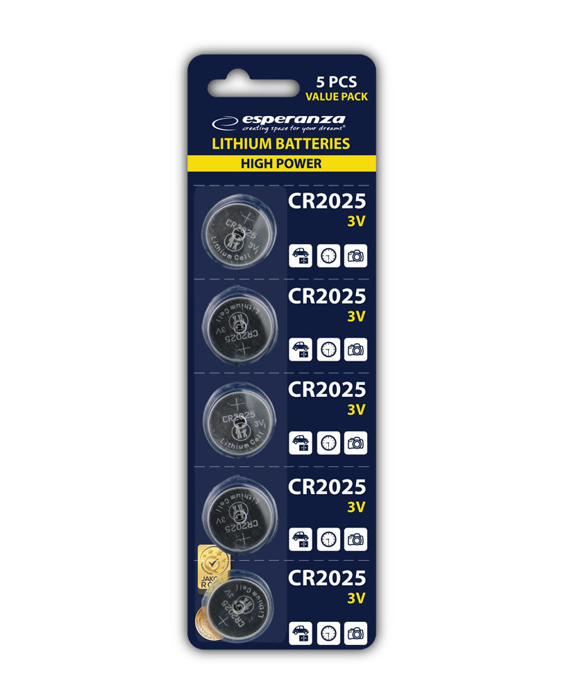 ESPERANZA Pilhas de Lítio CR2025 Blister de 5 unidades