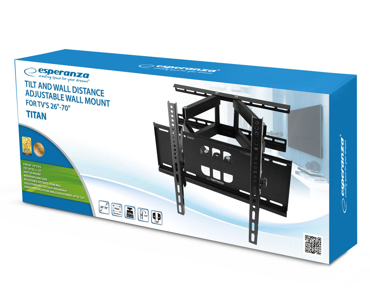 Suporte de parede para TV de 26" a 70" Esperanza Titan máx. 55KG