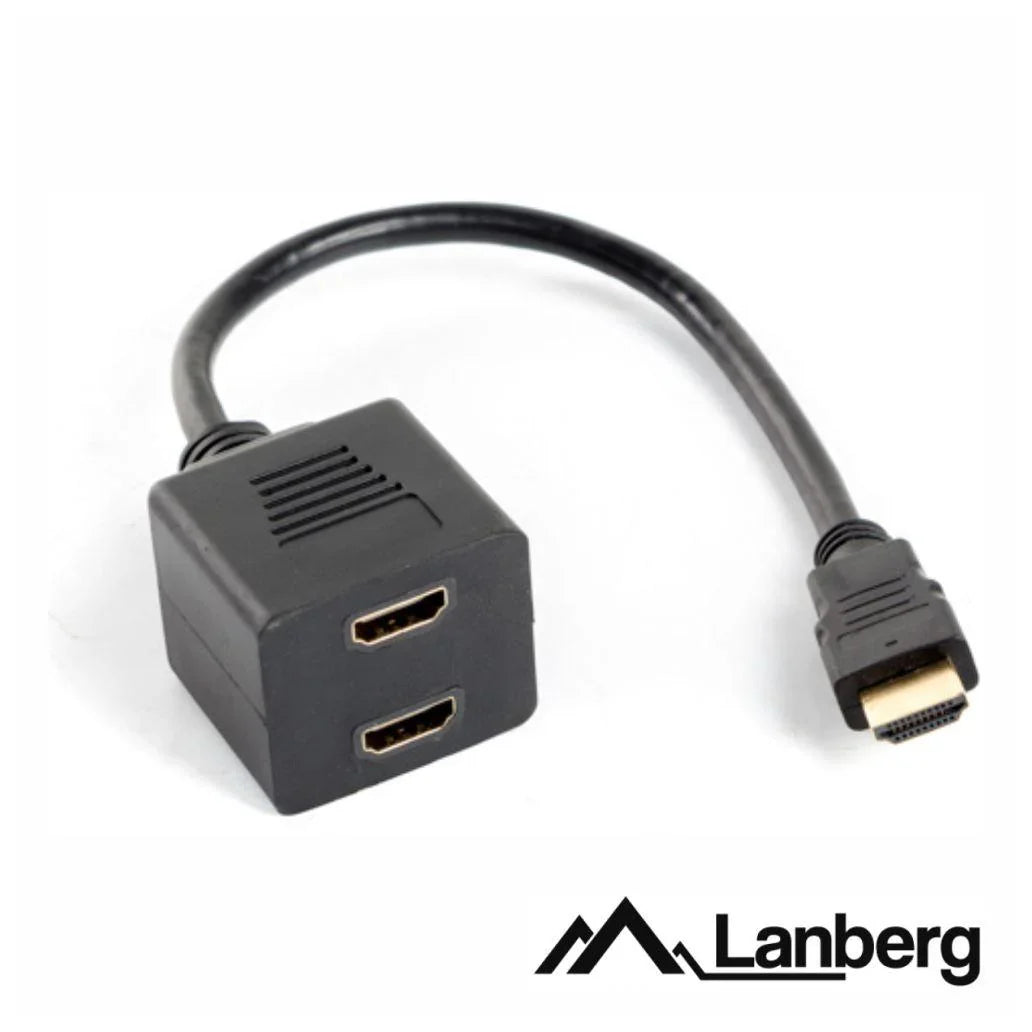 Adaptador HDMI LANBERG AD-0019-BK 1 x HDMI Macho para 2 x HDMI Fêmea