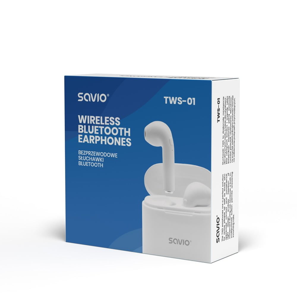 Auriculares In Ear Bluetooth 5.0 SAVIO Tws-01 Brancos