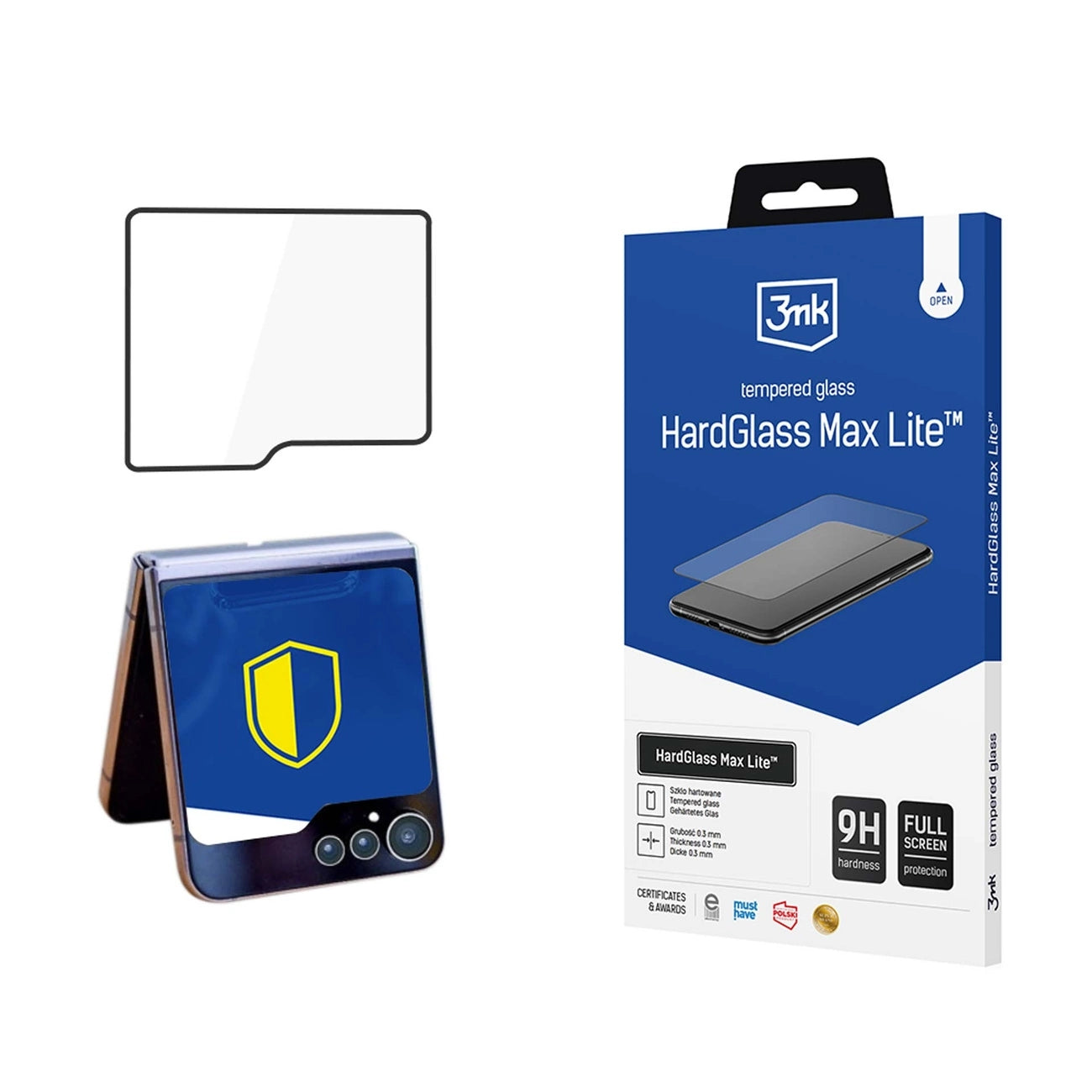 Película Protetora 3mk frontal para Samsung Galaxy Z Flip 6 / HardGlass Max Lite