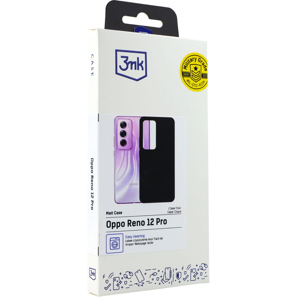Capa Matt 3mk para Smartphone Oppo Reno 12 Pro Preta