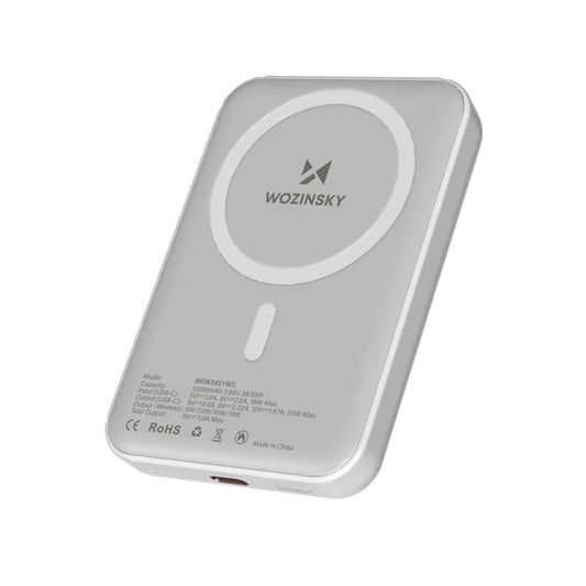 Powerbank Wozinsky Magnetic Mini 10000mAh 30W USB-C (Integrado) Cinza