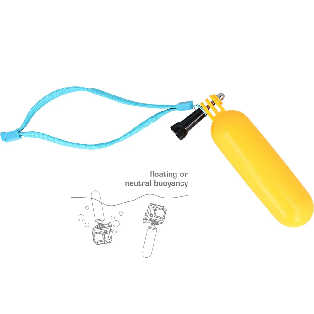Suporte de Flutuação Amarelo para Câmaras de Desporto GoPro e SJCAM