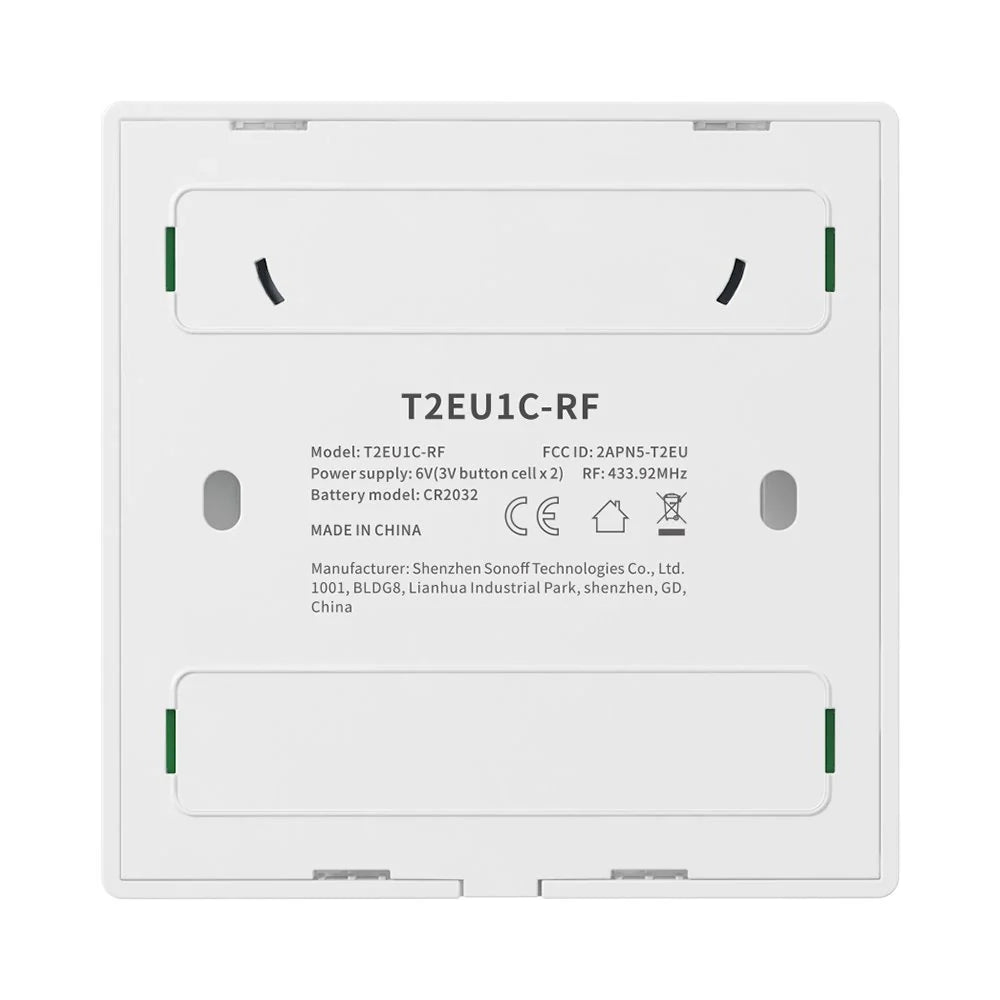 Interruptor Sem Fios SONOFF / Preto / 2 Canais / 433MHz