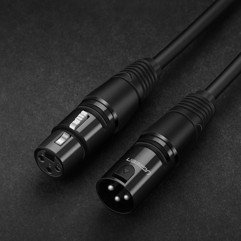 Cabo de Áudio microfone XLR Fêmea para XLR Macho 3m Ugreen
