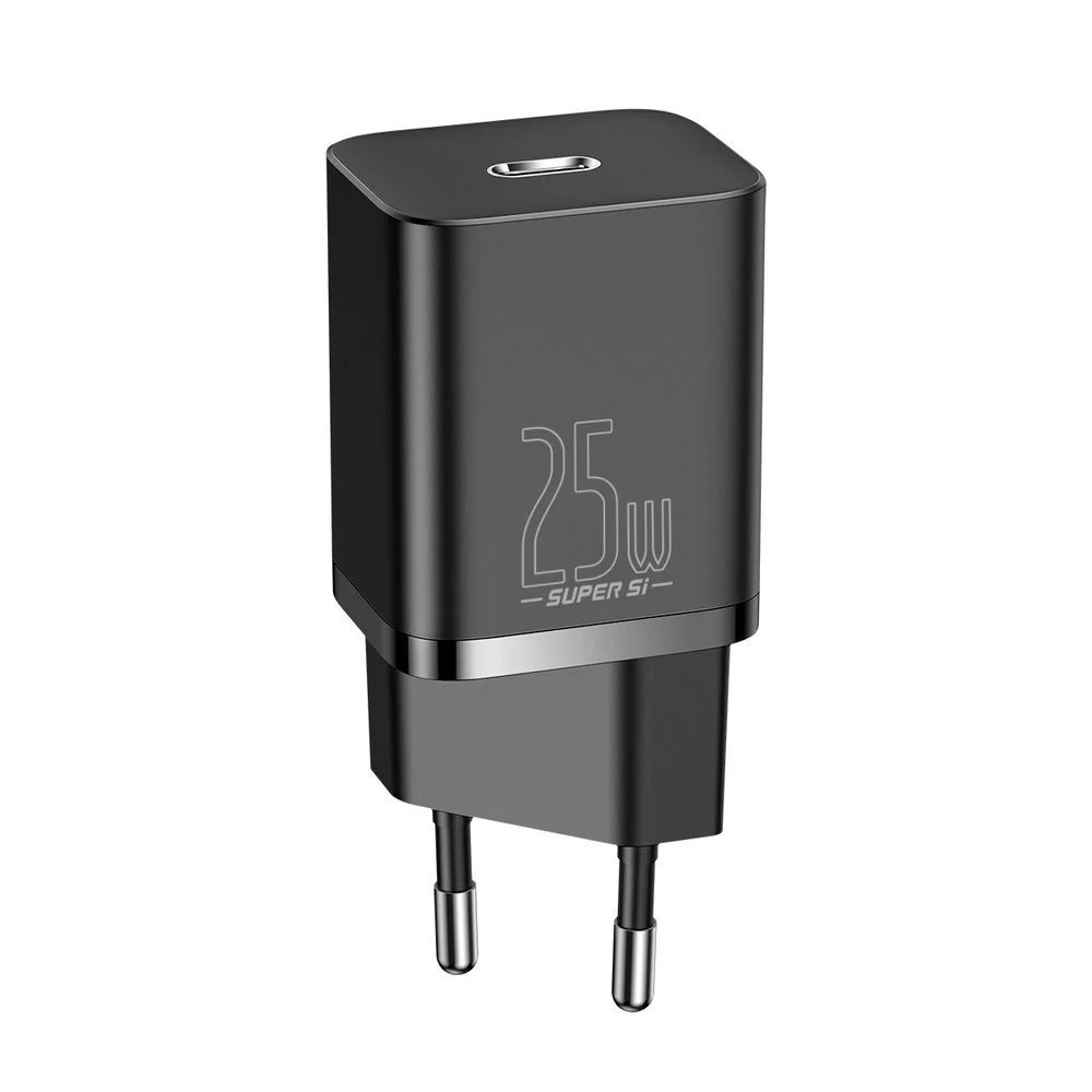 Carregador Baseus Super Si QC 3.0 PD 25W 3A + Cabo USB Type C 1m Preto