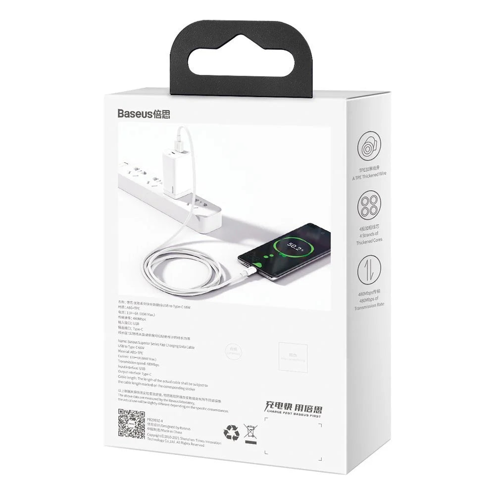 Cabo USB para USB-C 66W 2m Baseus Superior Series