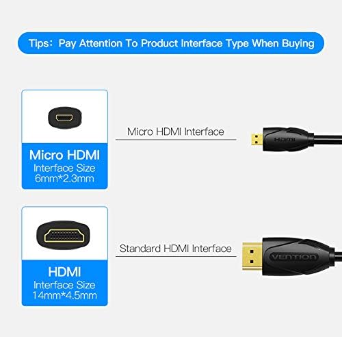 Cabo micro HDMI para HDMI (2 sentidos) 1,5m 4K 30Hz Vention VAA-D03-B150
