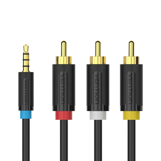 Cabo Stereo Vention Jack 3.5mm Macho para 3x RCA Macho 1.5m Vention VEN-CAB_BCBBG