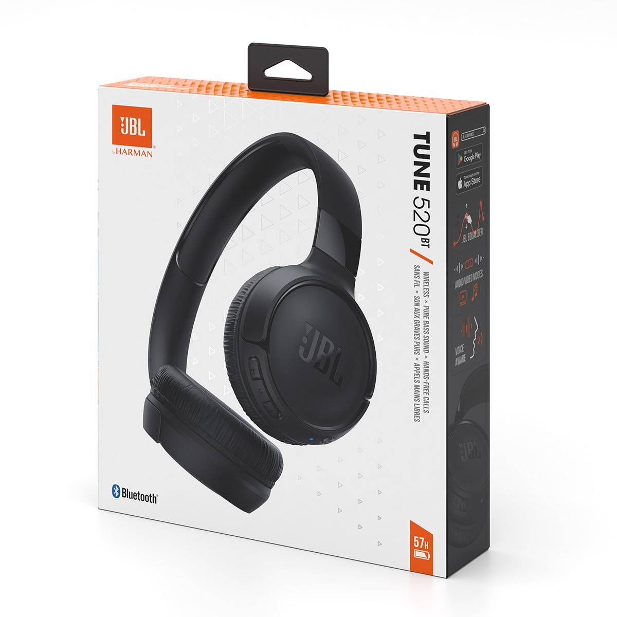 Headphones JBL Tune 520BT Bluetooth Pretos