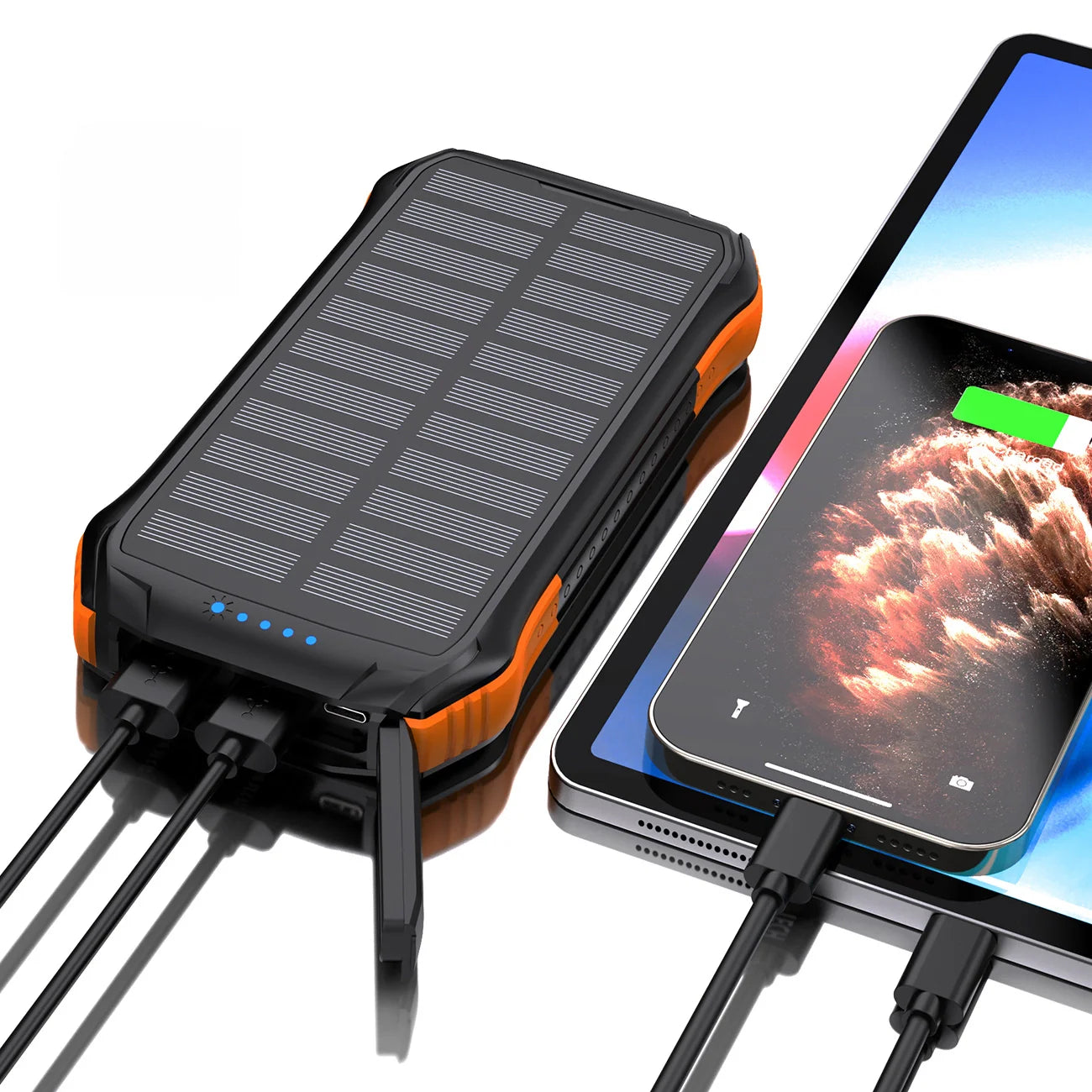 Power Bank Solar Choetech B658 10.000mAh com 2 Portas USB e Carregamento Qi 5W