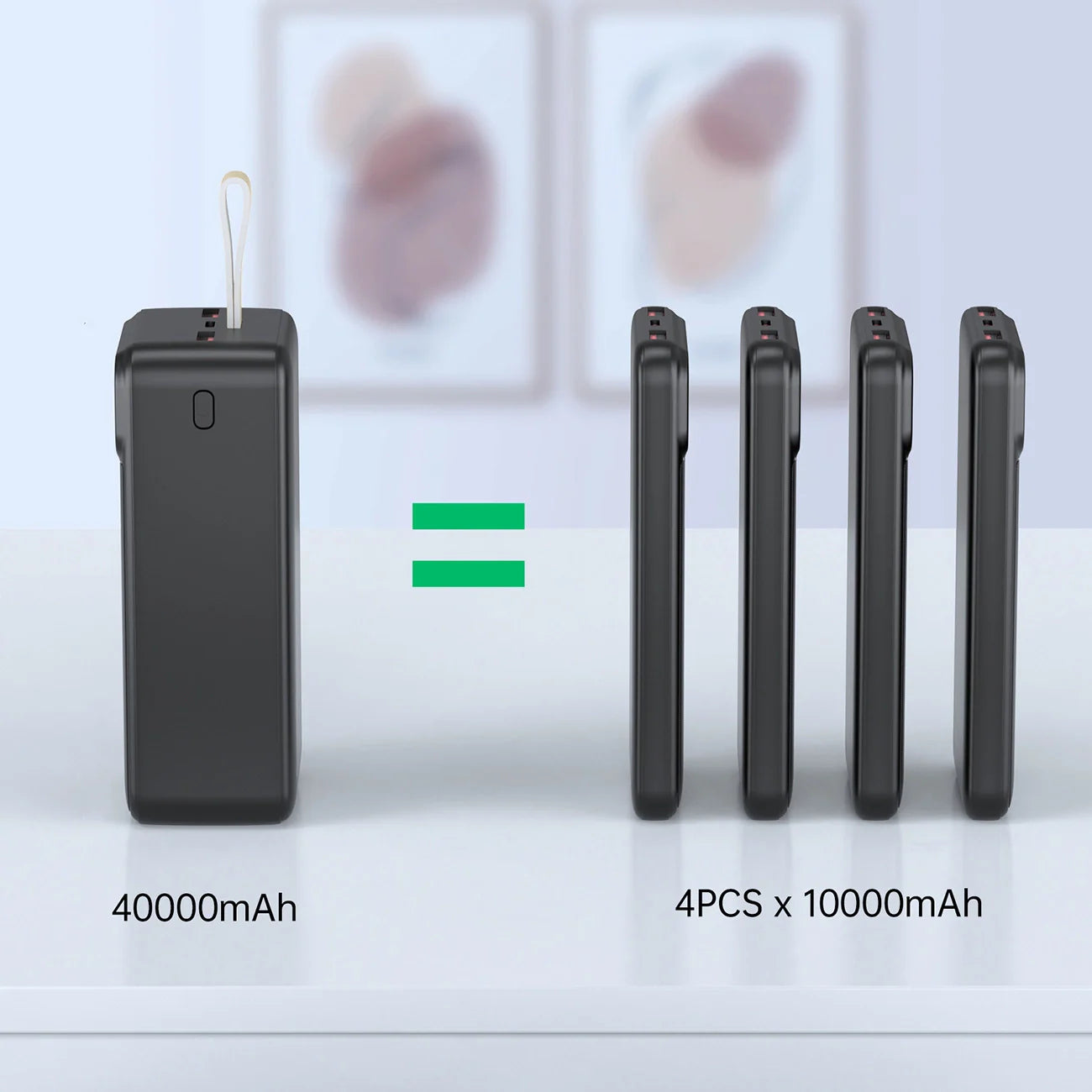 Powerbank Choetech PD22.5W Dual USB-A+Type-C 40000mAh Preto