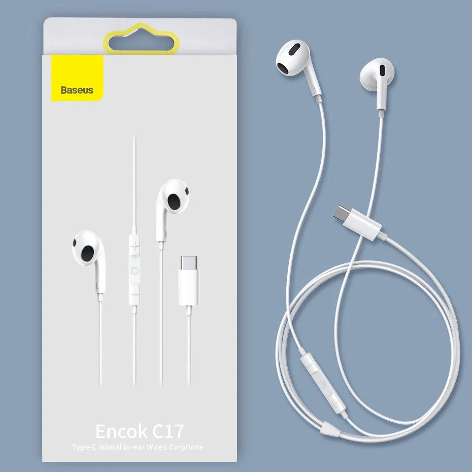 Auriculares Baseus Encok C17 USB-C c/ Microfone