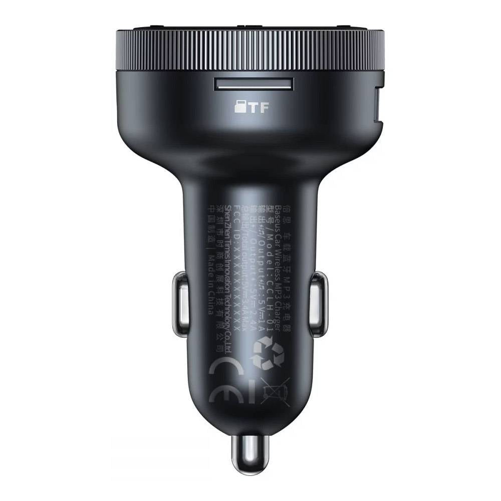 Carregador de Isqueiro Baseus Enjoy Dual USB-A + Jack 3.5mm + MicroSD/TF + Transmissor FM/Bluetooth