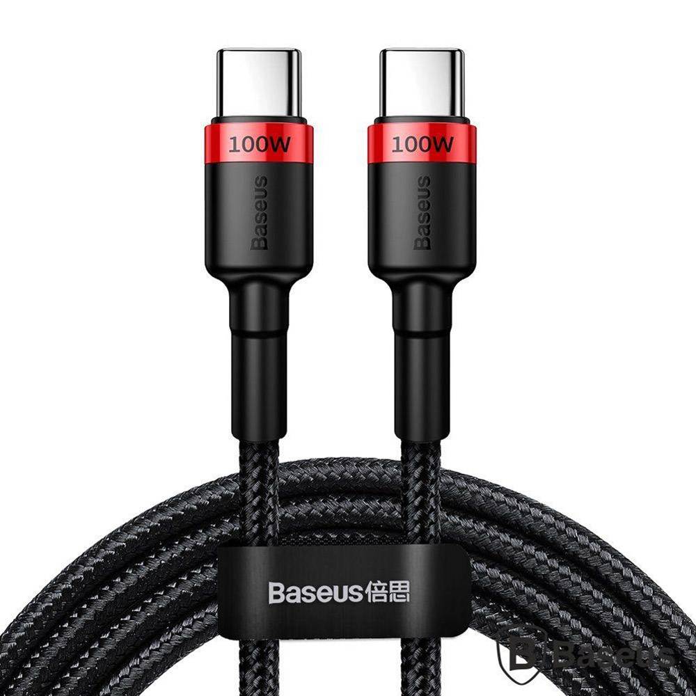 Cabo USB-C Baseus Cafule 100W 2m Preto/Vermelho
