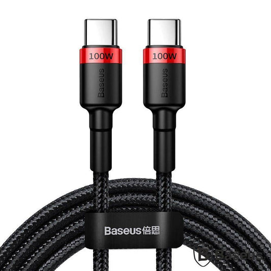 Cabo USB-C Baseus Cafule 100W 2m Preto/Vermelho