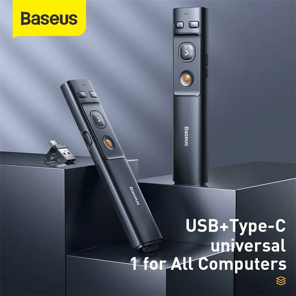 Apresentador Baseus Wireless com apontador laser ACFYB-0G