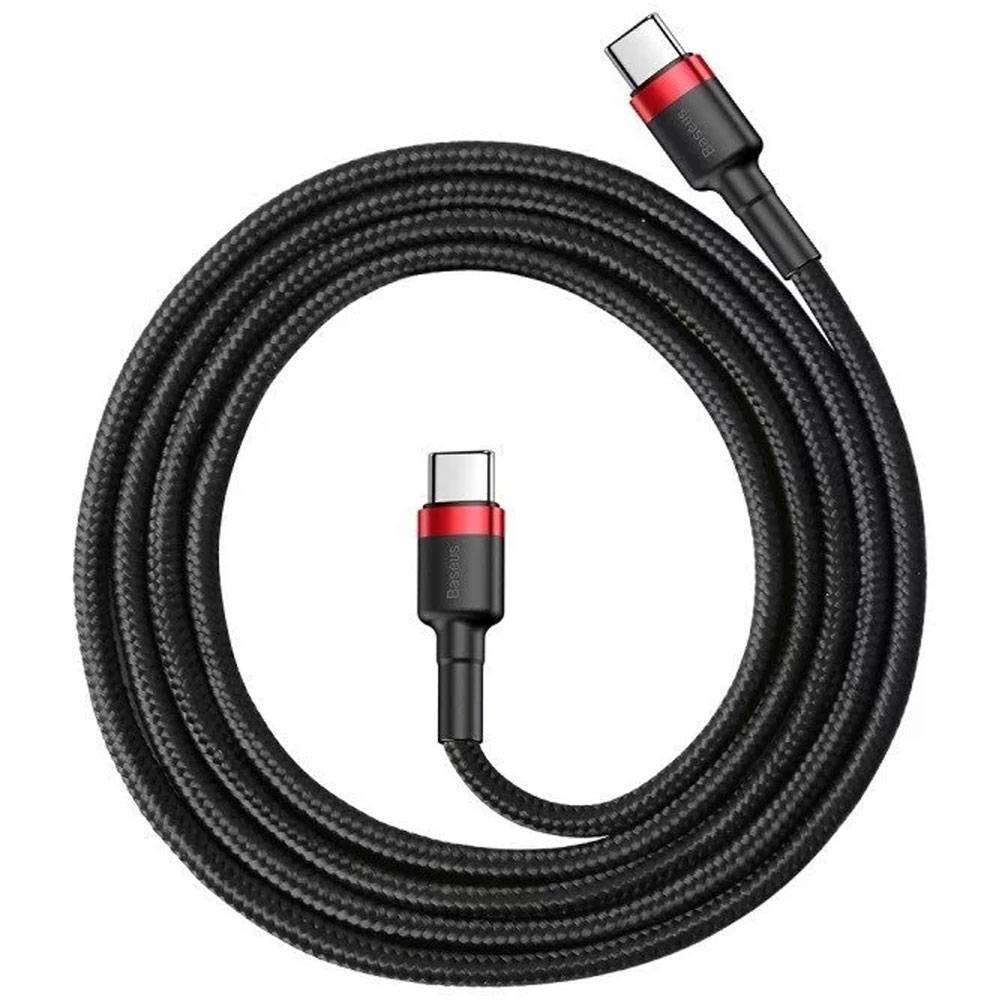 Cabo USB-C Baseus Cafule PD 60W 1m Preto/Vermelho