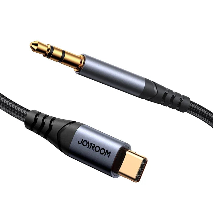 Cabo de áudio Stereo USB-C para AUX 3.5MM mini jack 1,2m Joyroom SY-A07