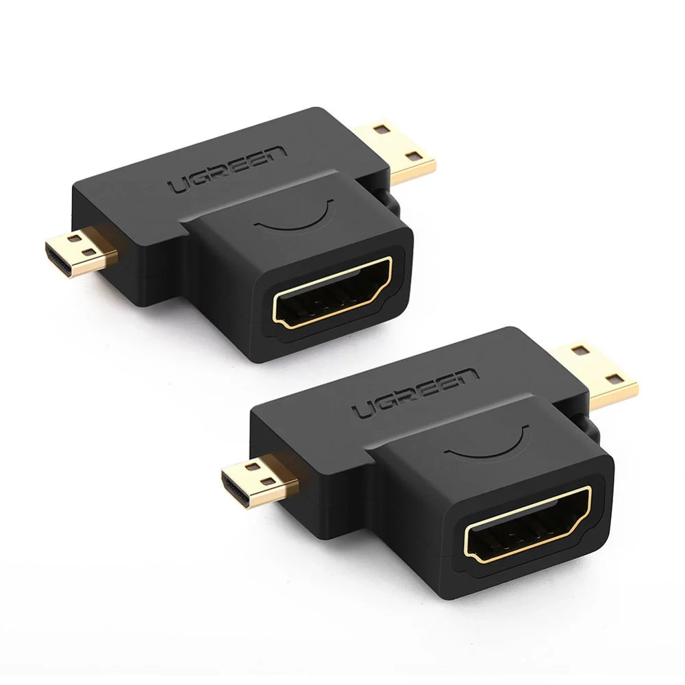 Adaptador mini HDMI e micro HDMI Macho para HDMI Fêmea Ugreen 20144