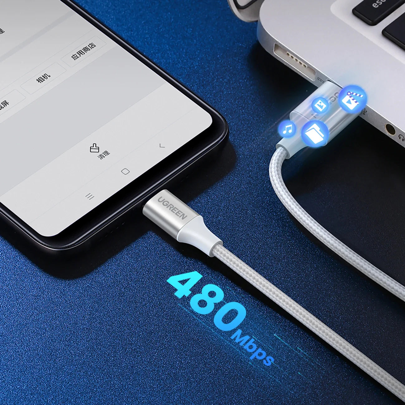 Cabo USB-A para USB-C Quick Charge 3.0 3A 3M Ugreen 60409