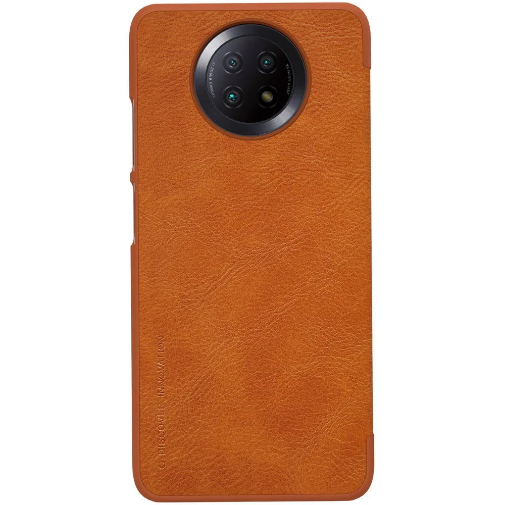 Capa de Couro NILLKIN Castanha para Xiaomi Redmi Note 9T 5G