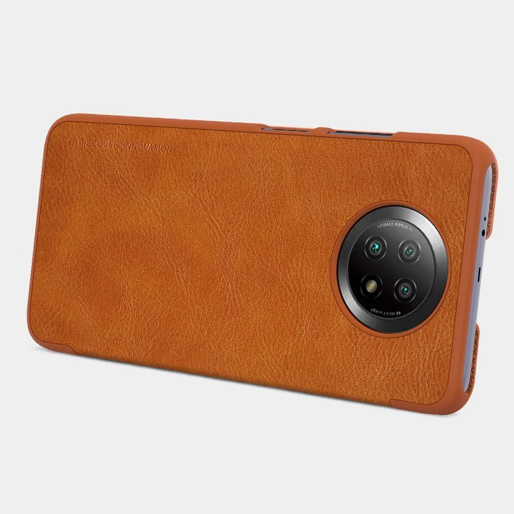 Capa de Couro NILLKIN Castanha para Xiaomi Redmi Note 9T 5G