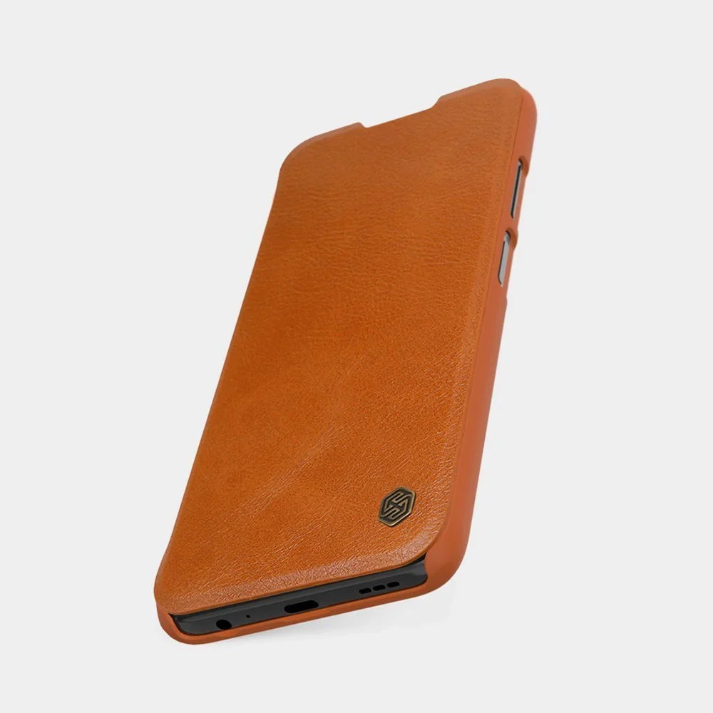 Capa de Couro NILLKIN Castanha para Xiaomi Redmi Note 9T 5G