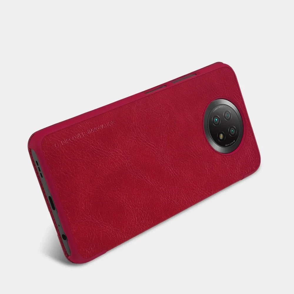 Capa de Couro NILLKIN Castanha para Xiaomi Redmi Note 9T 5G