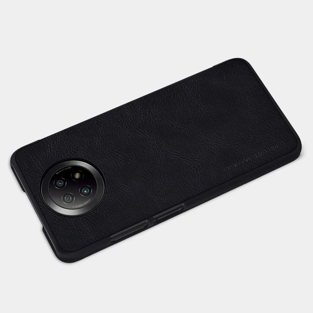 Capa de Couro NILLKIN Castanha para Xiaomi Redmi Note 9T 5G