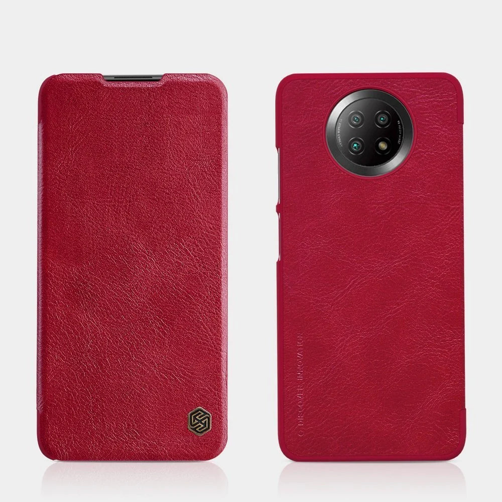 Capa de Couro NILLKIN Castanha para Xiaomi Redmi Note 9T 5G