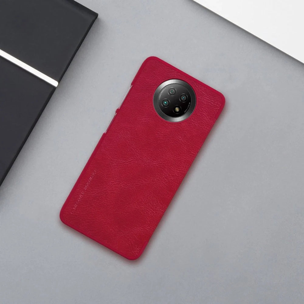 Capa de Couro NILLKIN Castanha para Xiaomi Redmi Note 9T 5G