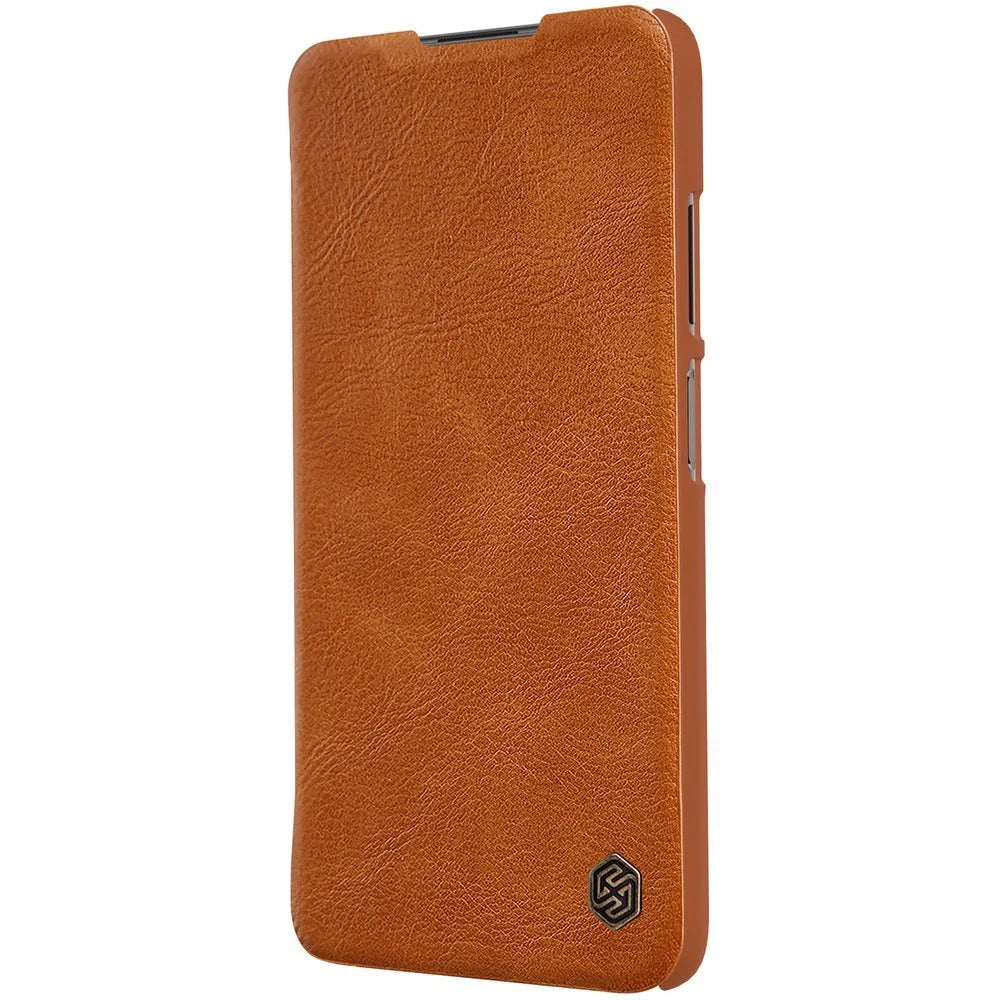 Capa de Couro NILLKIN Castanha para Xiaomi Redmi Note 9T 5G
