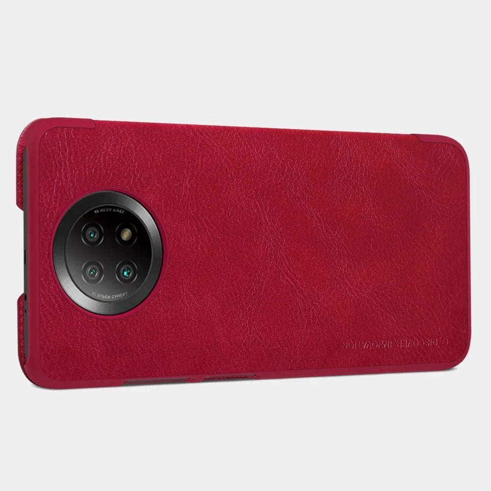 Capa de Couro NILLKIN Castanha para Xiaomi Redmi Note 9T 5G
